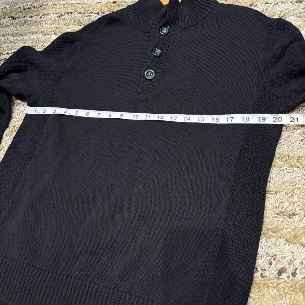 Carbon 2 Cobalt Men’s Large Sweater Mock Neck Henley Black